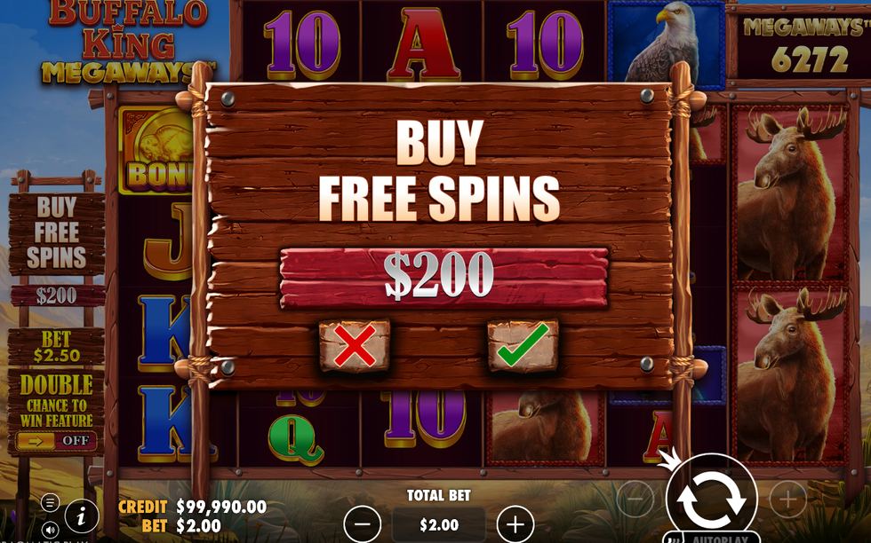 BONUS-symboler på rutnätet inför start av free spins